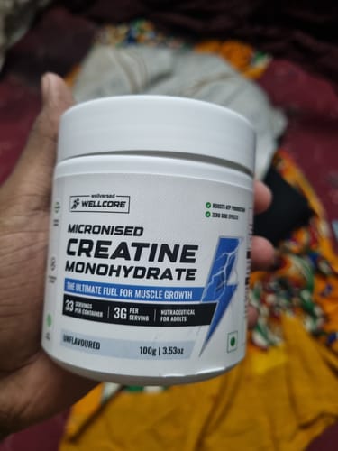 Customer photo review of Wellcore - Micronised Creatine Monohydrate (100g, 33 Servings)