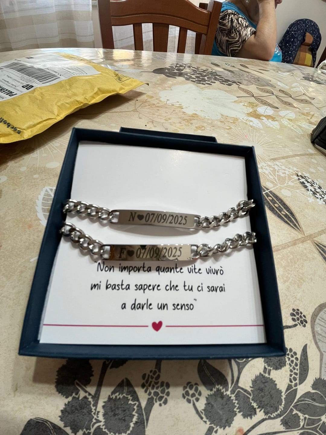 Customer photo review of Bracciali per Coppia Personalizzati con Incisione ✦ Unione Eterna