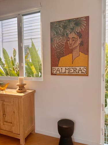 Customer photo review of Palmeras by Julie Celina | Framed Canvas Art Print