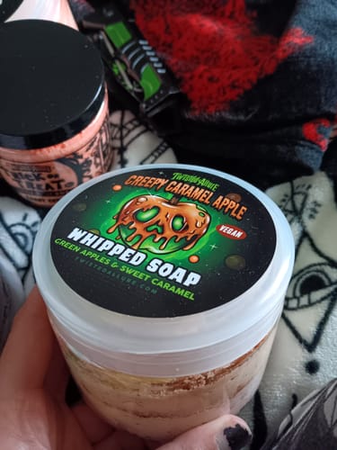 Customer photo review of Creepy Caramel Apple Whipped Soap