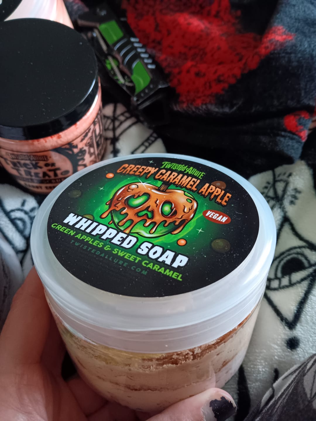 Customer photo review of Creepy Caramel Apple Whipped Soap