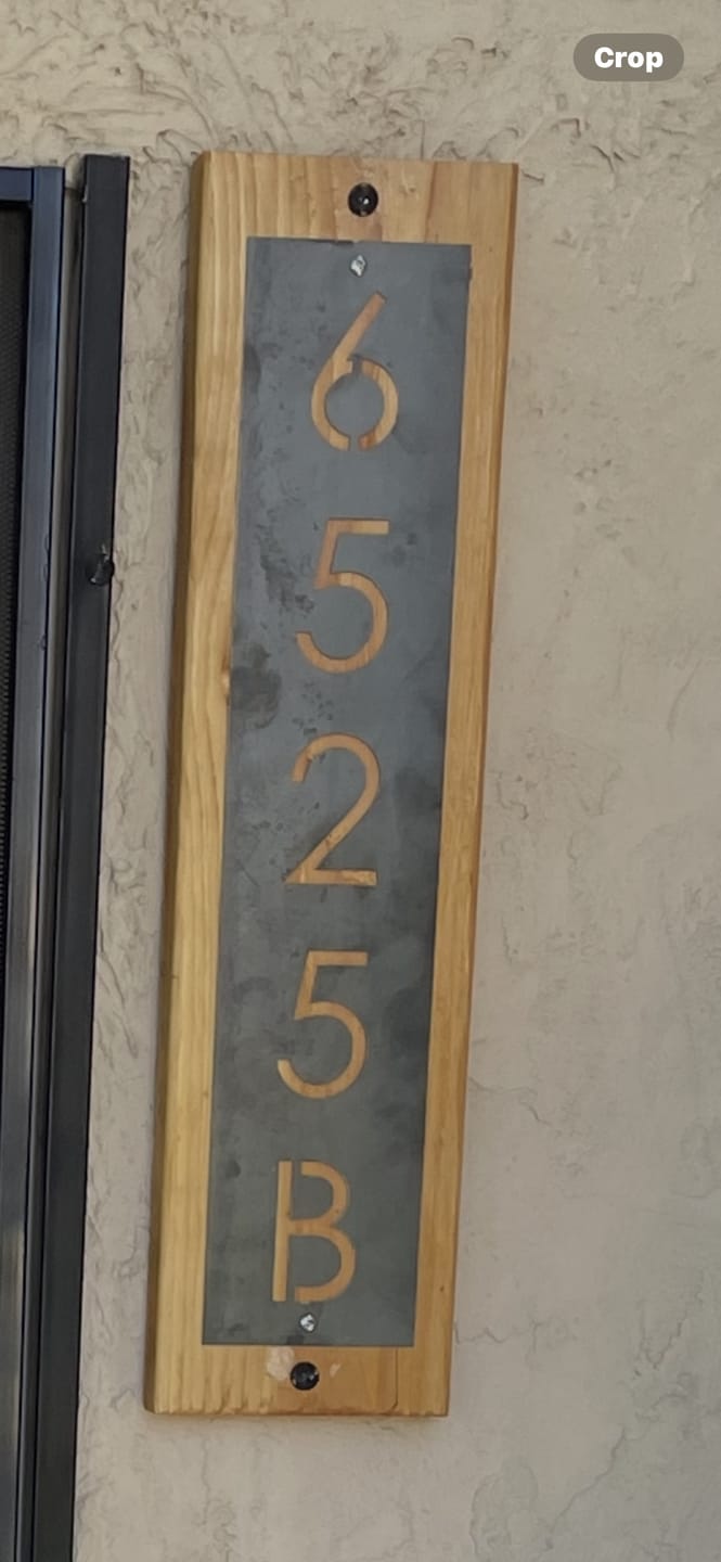 Customer photo review of Vertical Metal House Number Sign – Custom Steel, Aluminum, or Galvanized Address Plaque