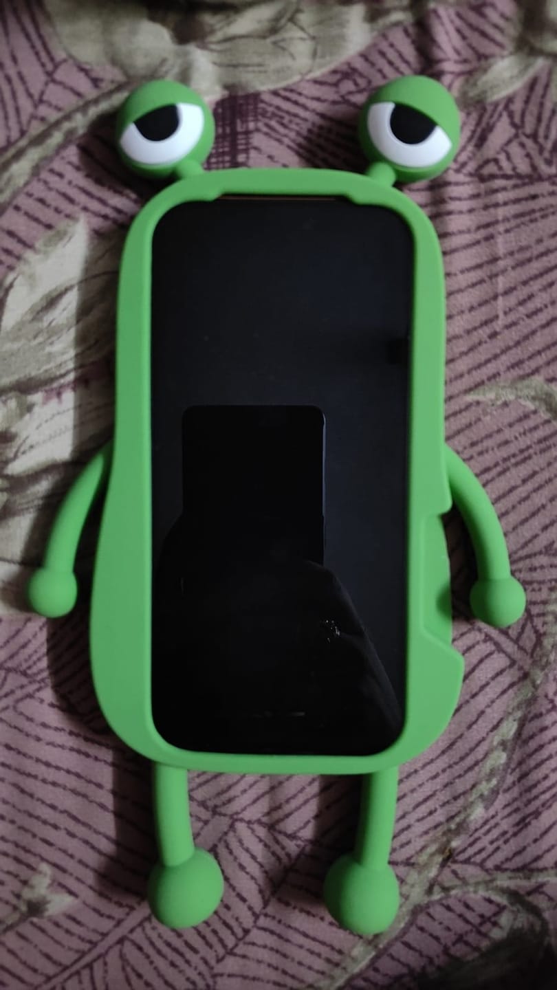 Customer photo review of Cute 3D Cartoon Frog Shockproof Rubber Silicone Pre-Order iPhone Case