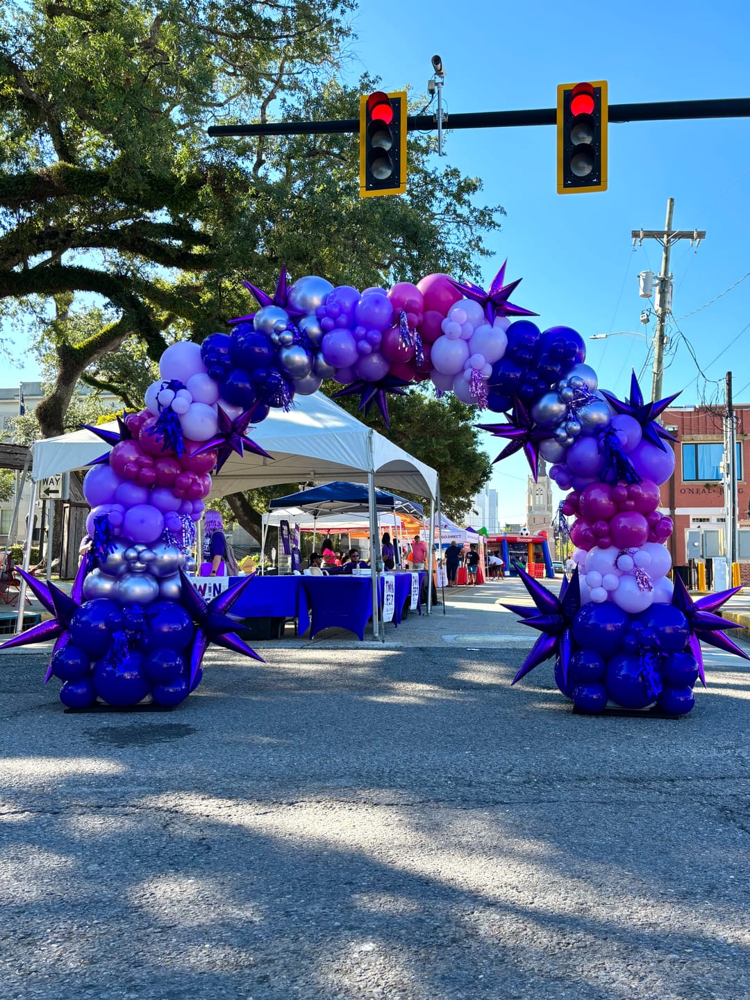 Customer photo review of 10x8 Ft Aluminum Balloon Arch Frame Wedding Arch Stand