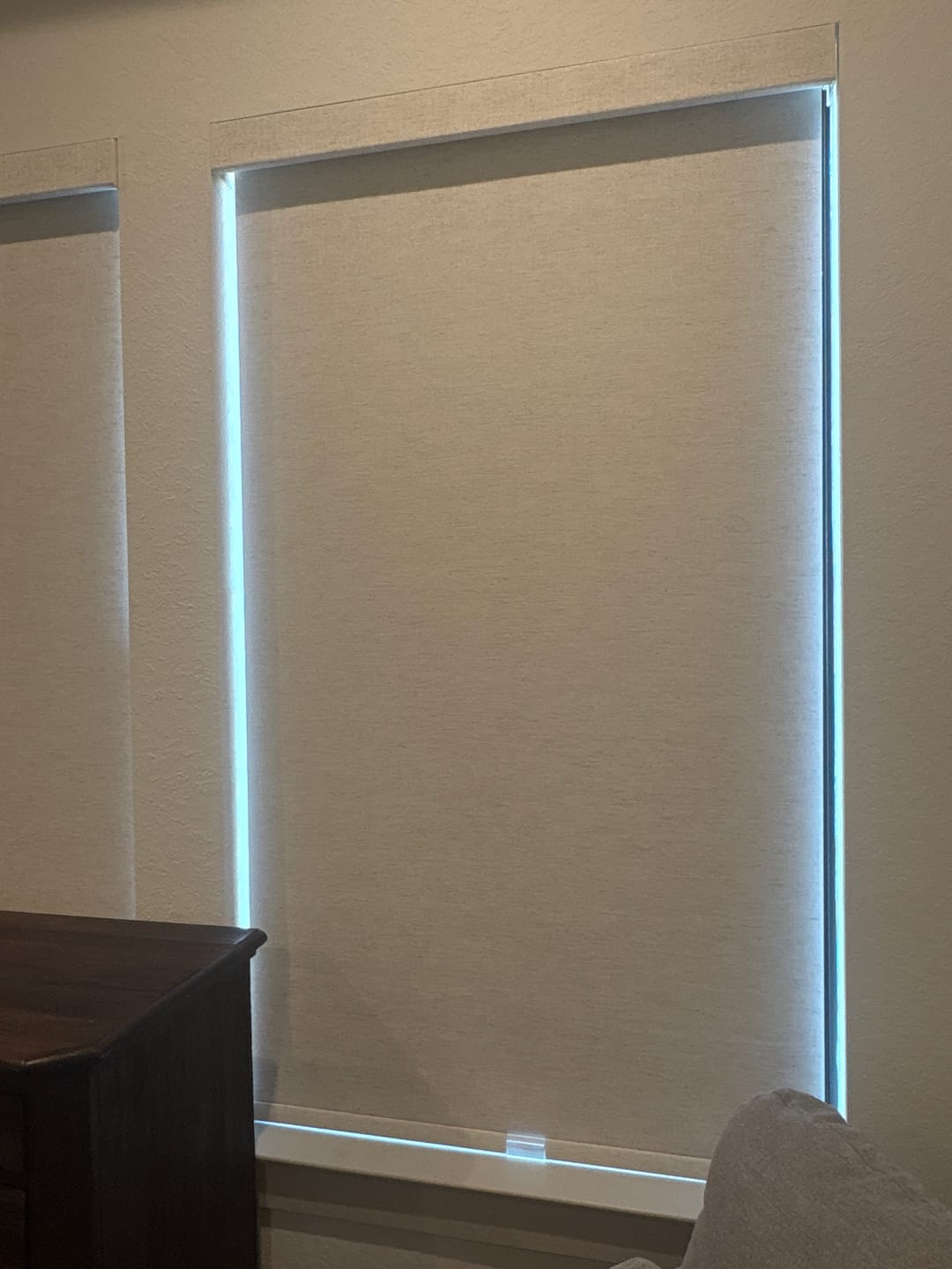 Customer photo review of Charcoal Blackout Roller Shades