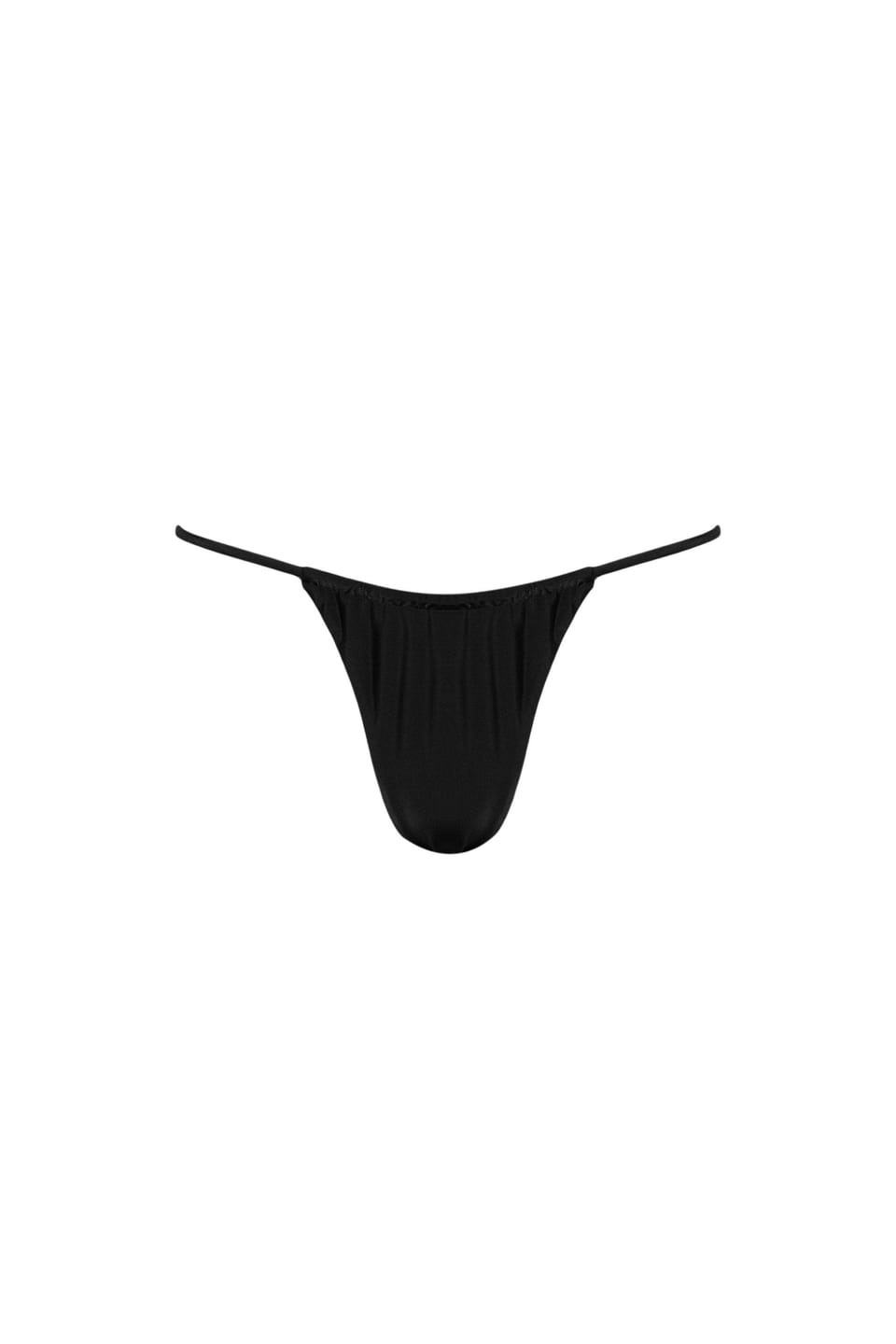 Customer photo review of Capri Ruched String Bikini Bottom Black