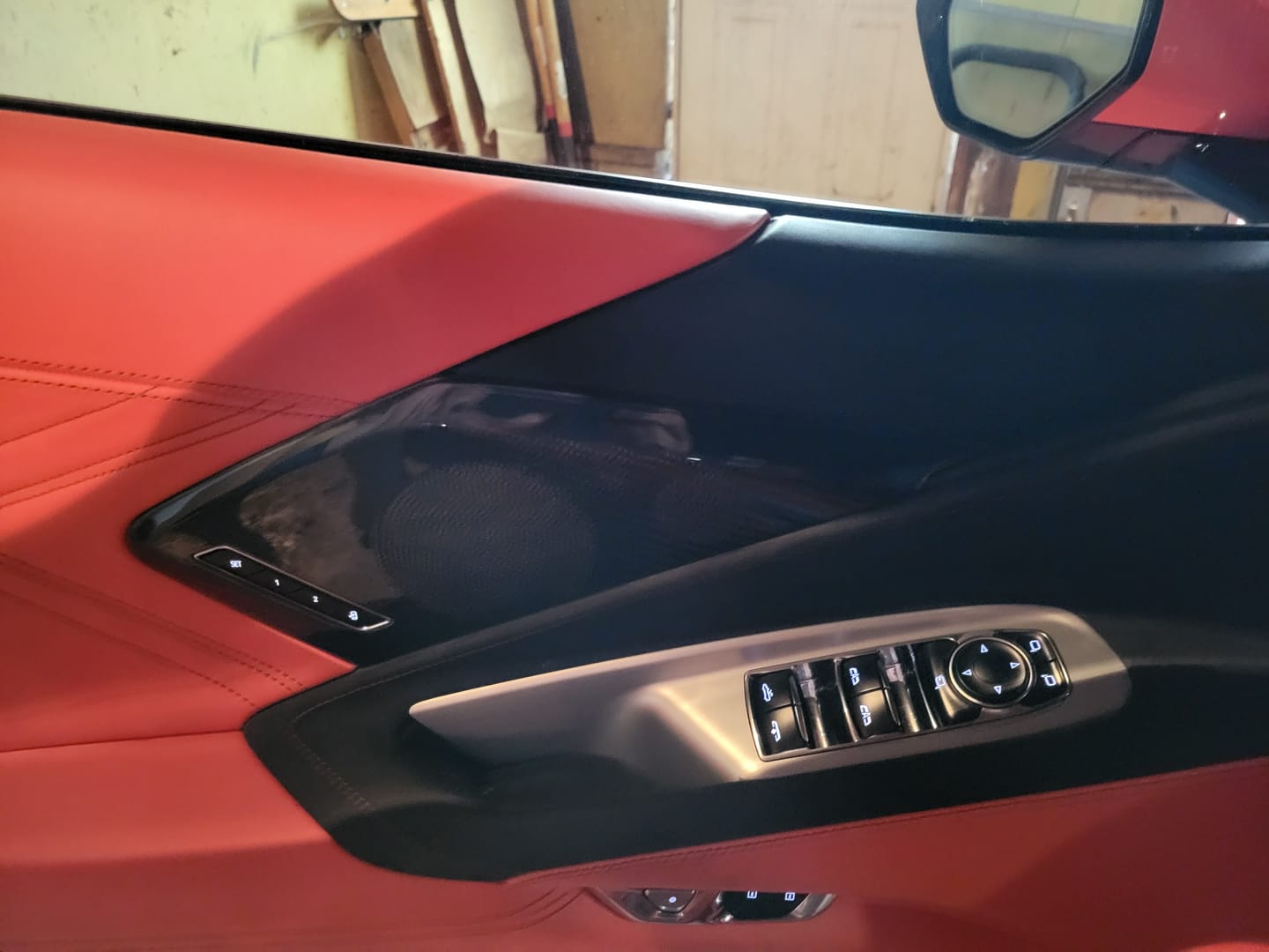 Customer photo review of C8 Corvette Carbon Fiber Door Speaker Trim Cover