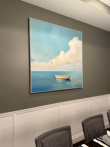 Customer photo review of Abstract Lake Art Painting #ABSS38