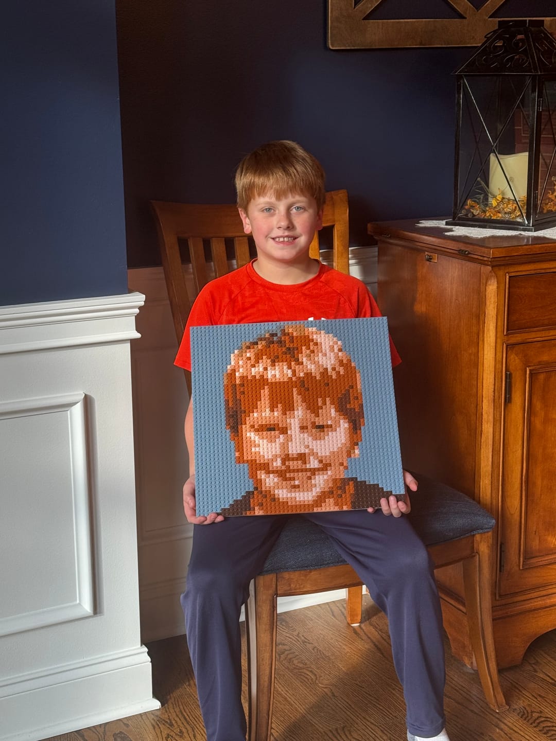 Customer photo review of Custom Bricked Mosaic Portrait 16x16"