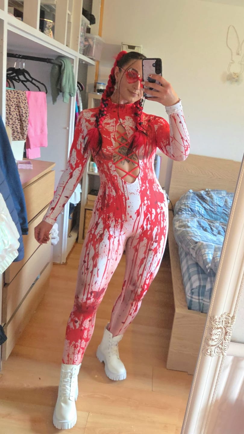 Customer photo review of Miss Murder Open Front Costume