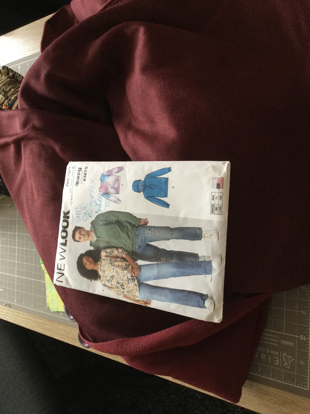 Customer photo review of Wine Melange Sweatshirt Fabric
