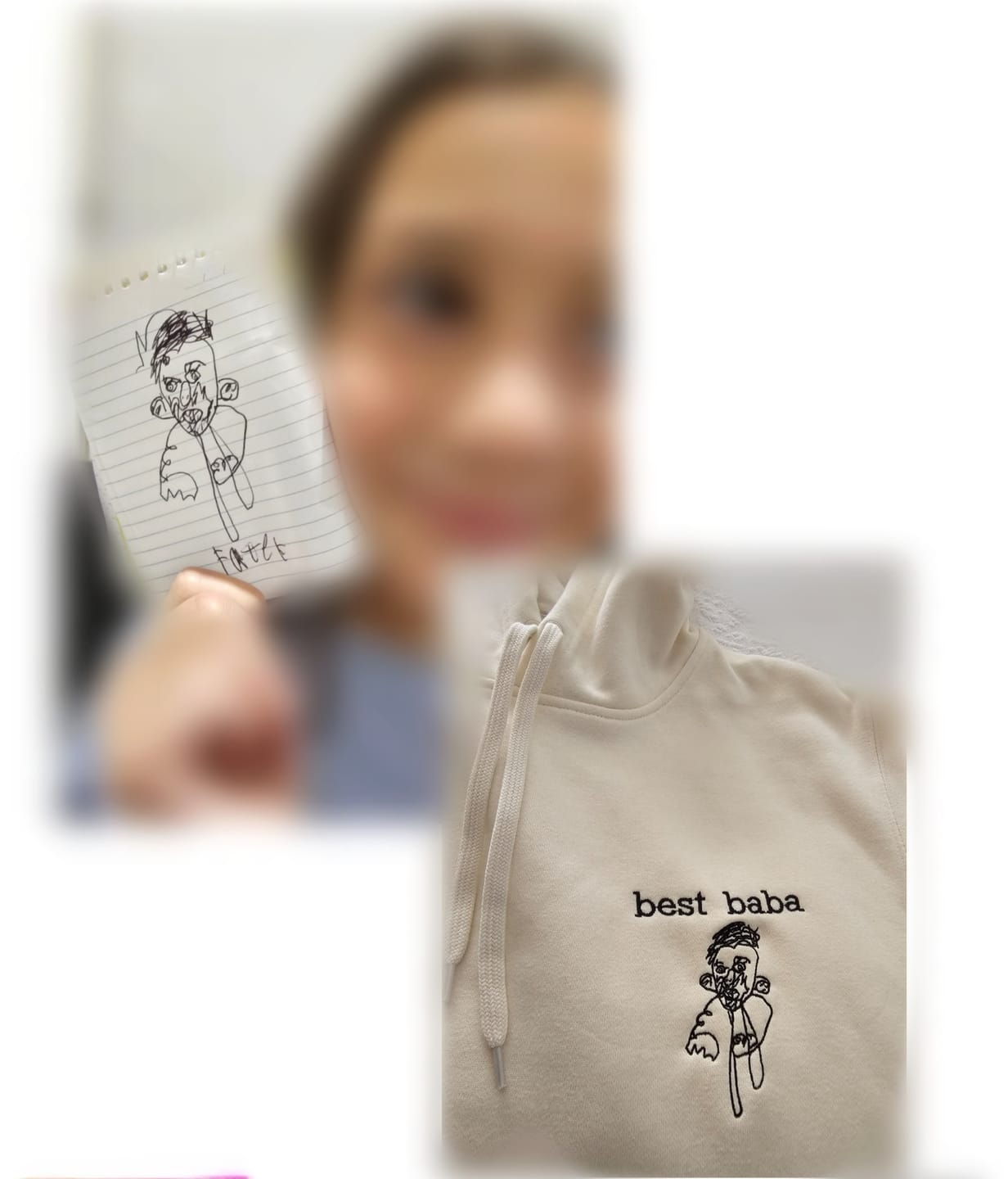 Customer photo review of CUSTOM KID'S DRAWING | HOODIE