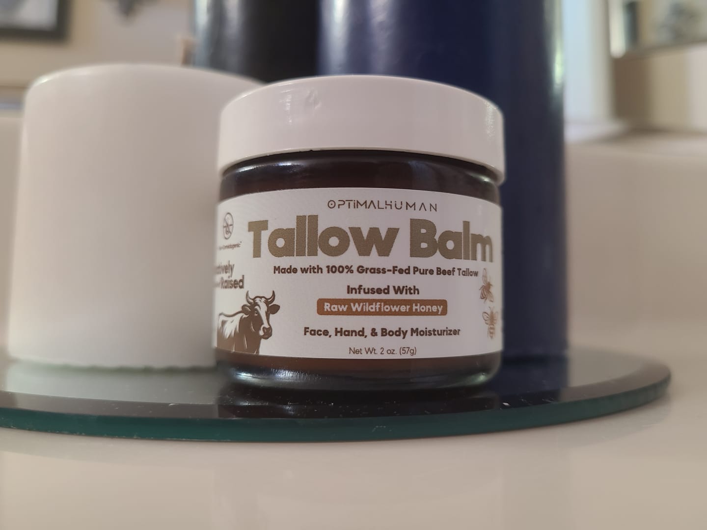 Customer photo review of Optimal Human - Grass-Fed Tallow Balm With Raw Honey