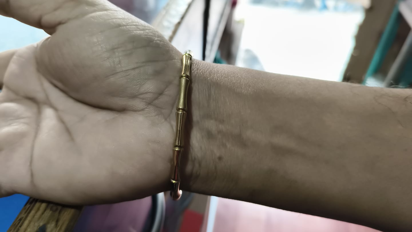 Customer photo review of Golden Bamboo Bracelet
