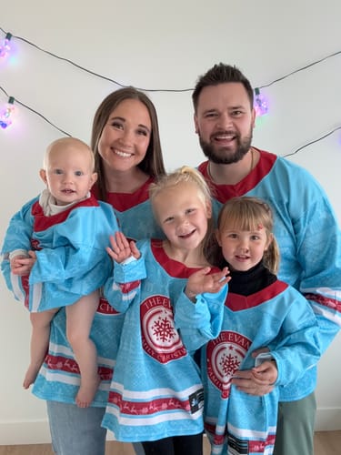 Customer photo review of Family Christmas Custom Hockey Jersey