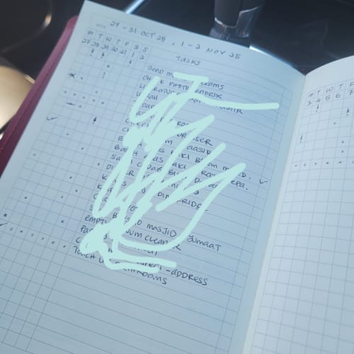 Customer photo review of Running List Weekly Planner