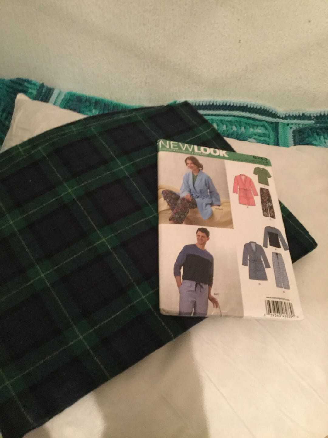 Customer photo review of Navy and Green Tartan Brushed Cotton Fabric