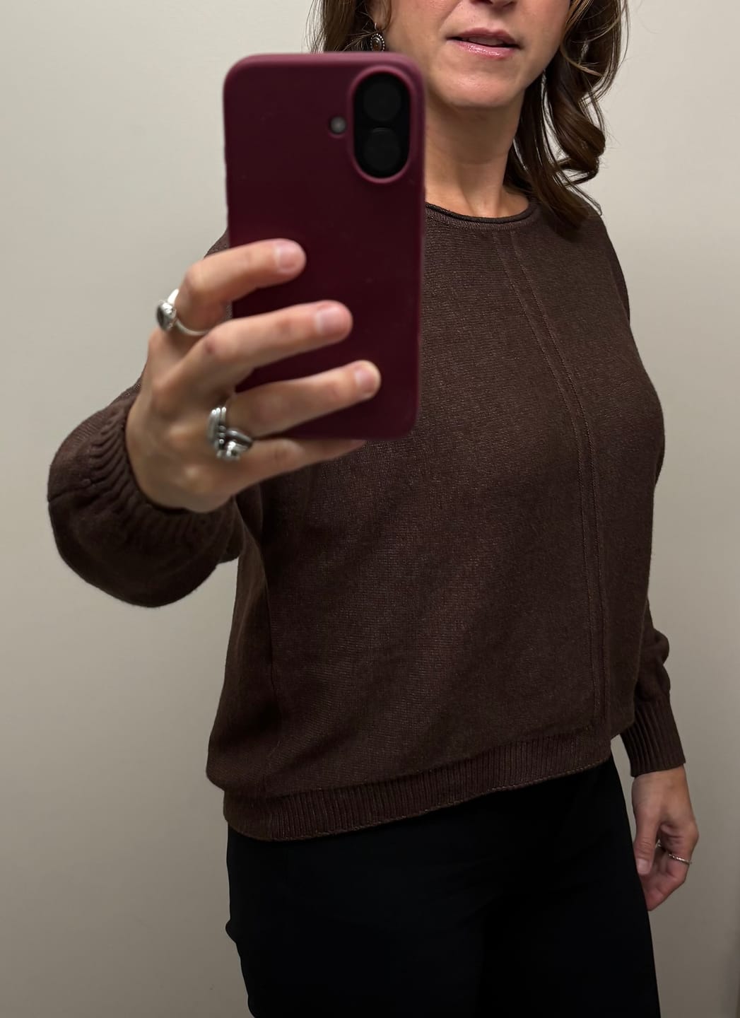 Customer photo review of Zen Soft Knit Sweater (Heather Brown)