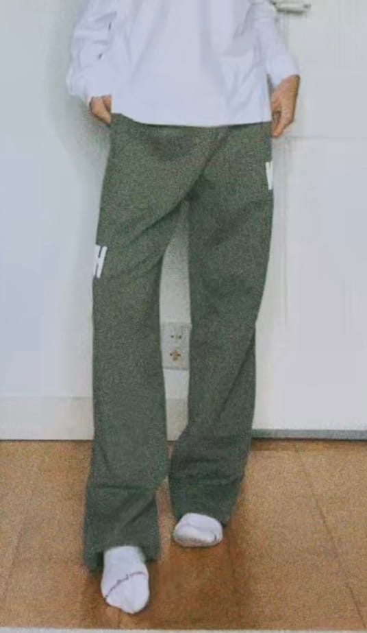 Customer photo review of GATED COMMUNITY STRAIGHT LEG SWEATPANTS SAGE