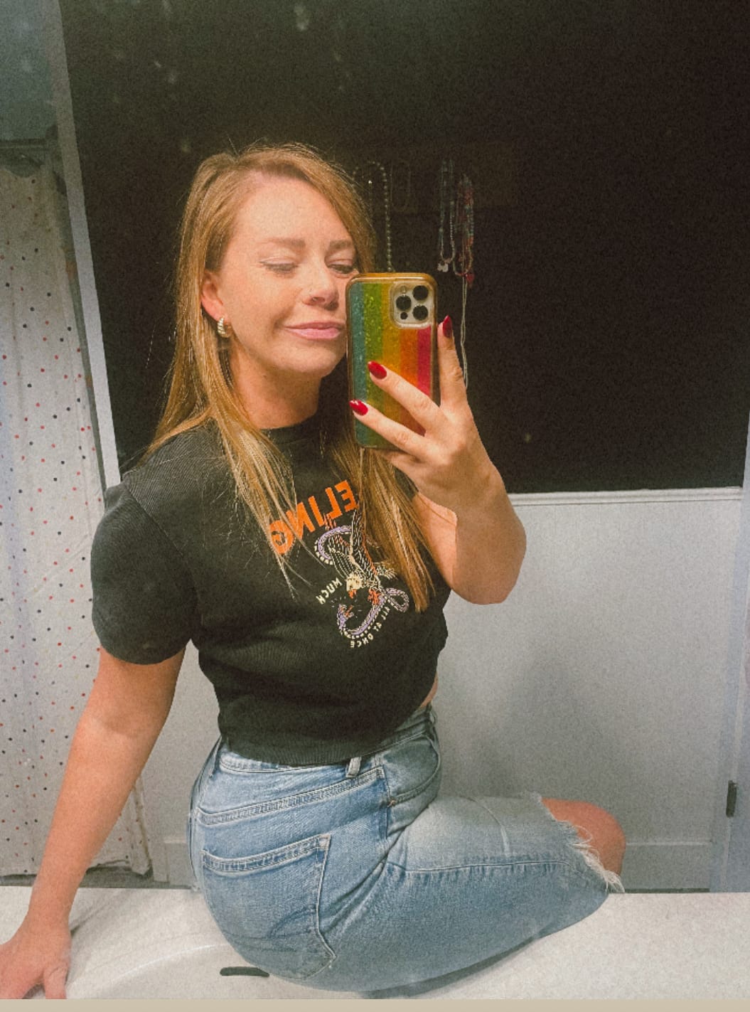 Customer photo review of Feeling Too Much Ribbed Baby Tee