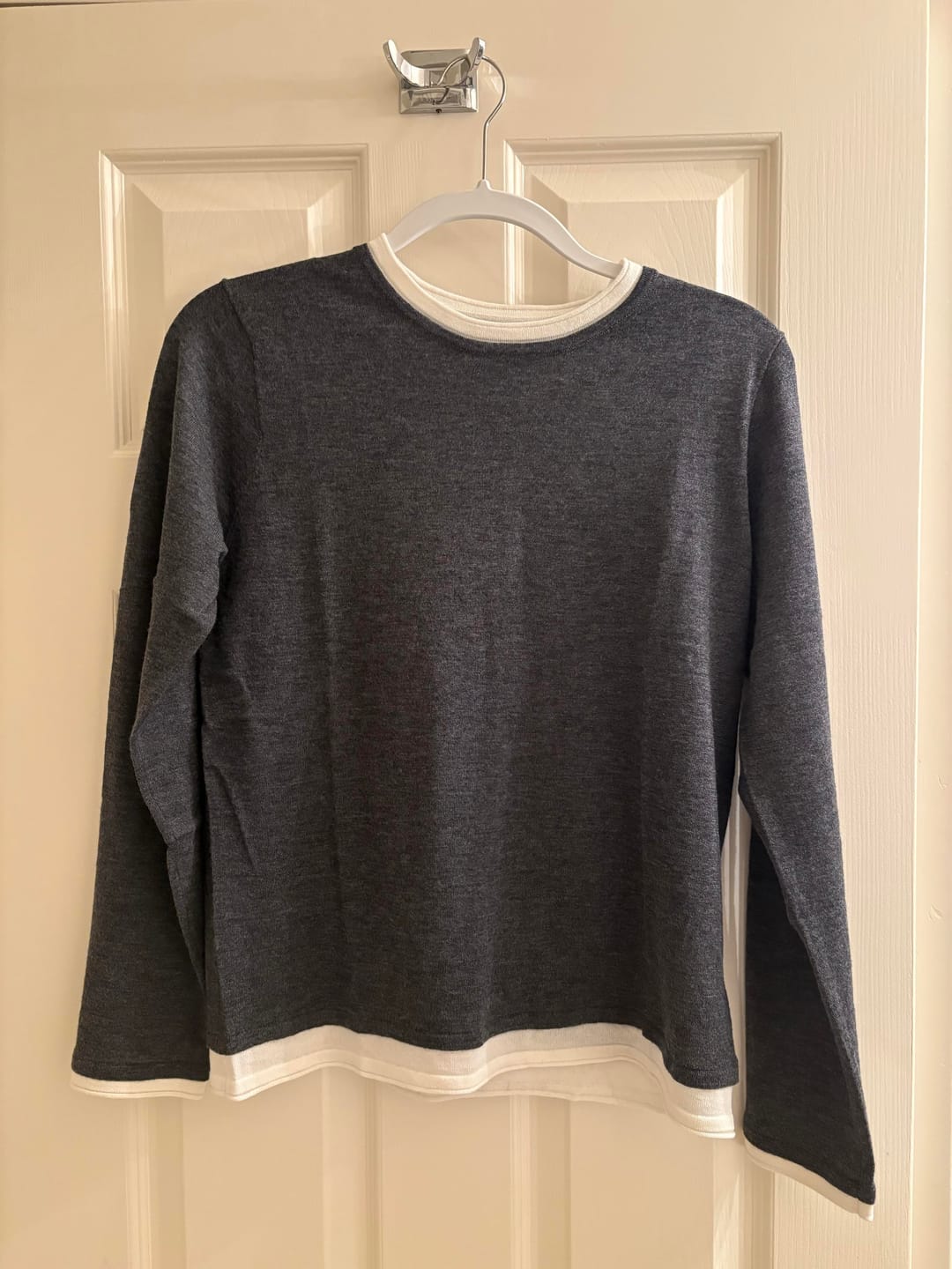 Customer photo review of CZ25058 Two tone Wool Blend Knit Top Black