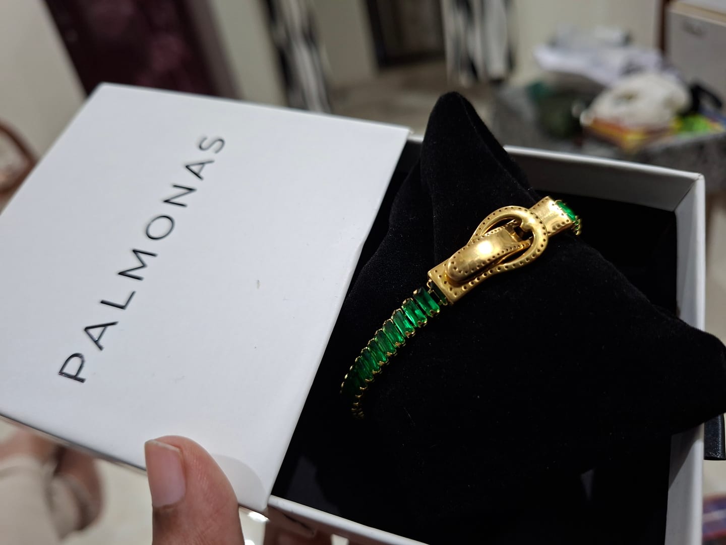 Customer photo review of Green Baguette Tennis Bracelet