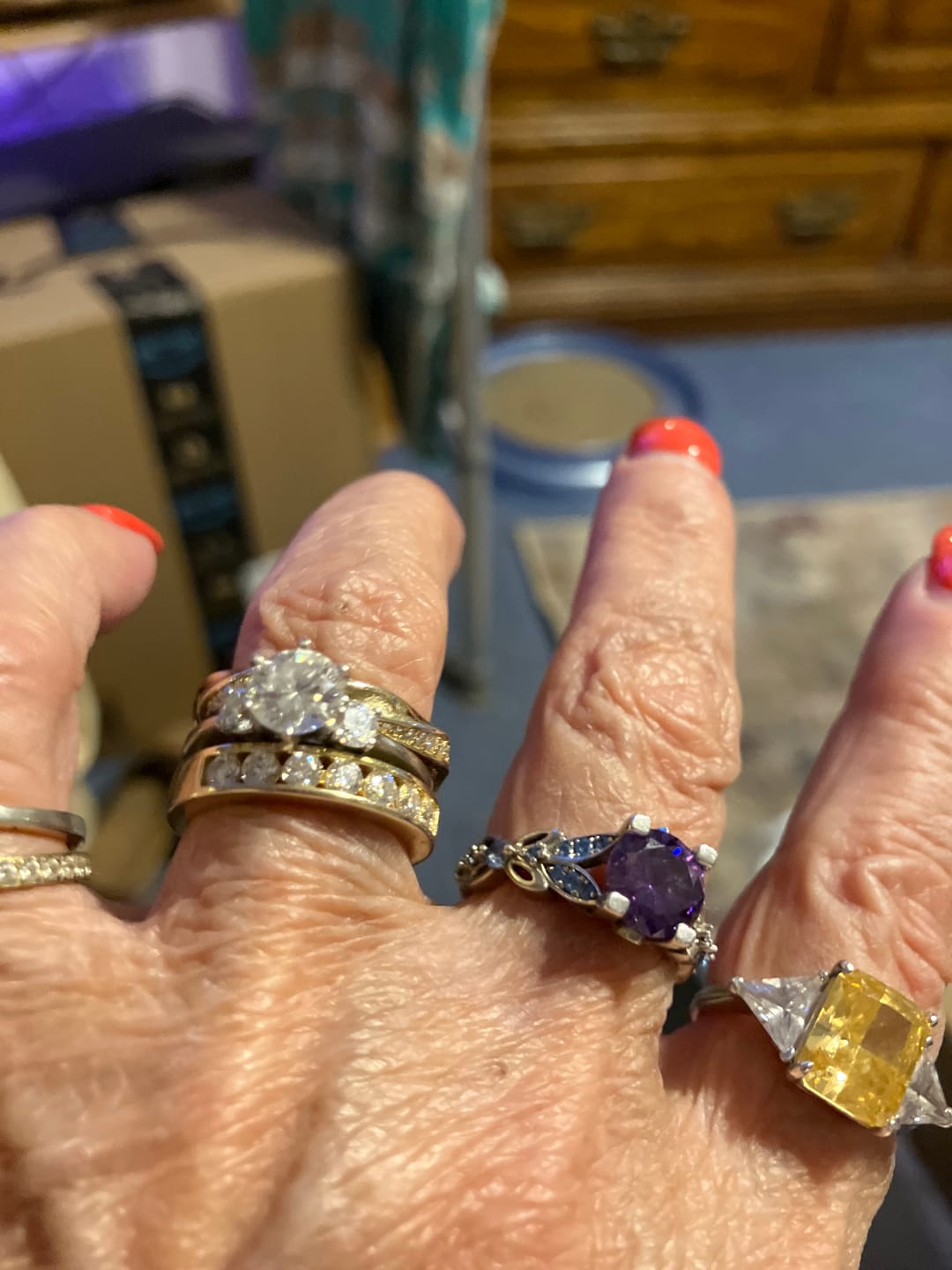 Customer photo review of Channel Set Moissanite Half Eternity Wedding Band Ring In Sterling Silver