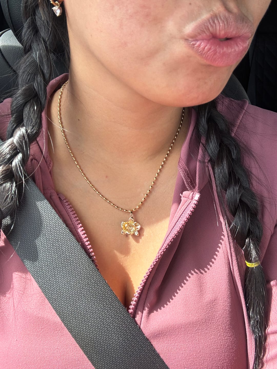 Customer photo review of Orchid Flower Necklace