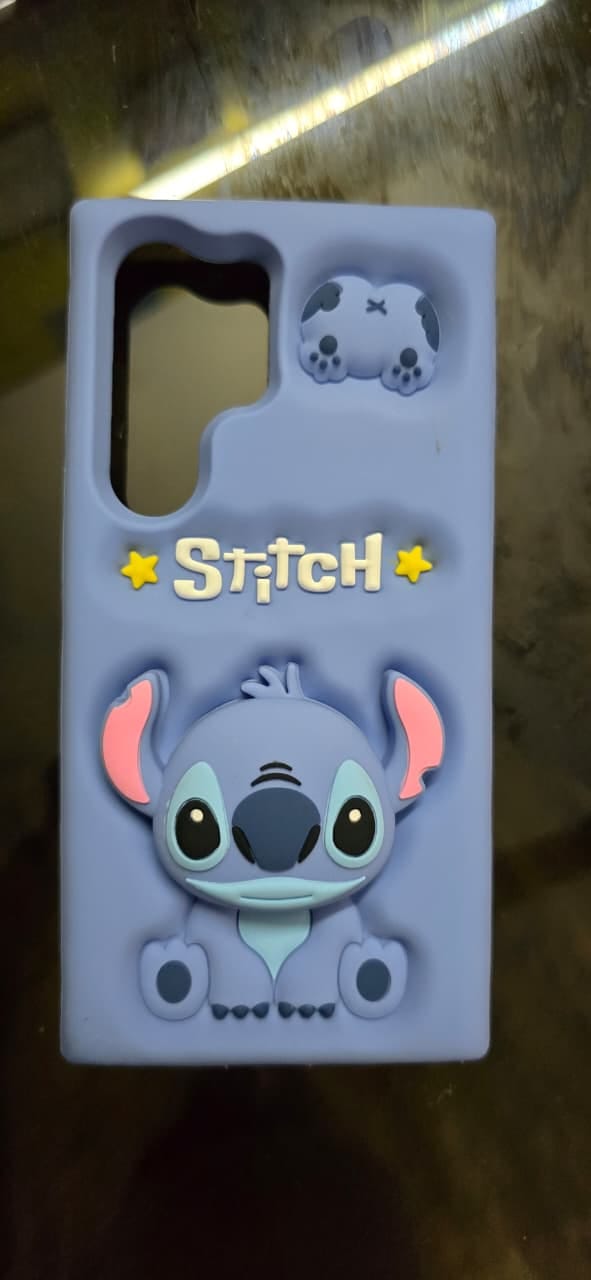 Customer photo review of 3D Stitch iPhone Samsung Attached Phone Holder Stand Rubber Silicone Case