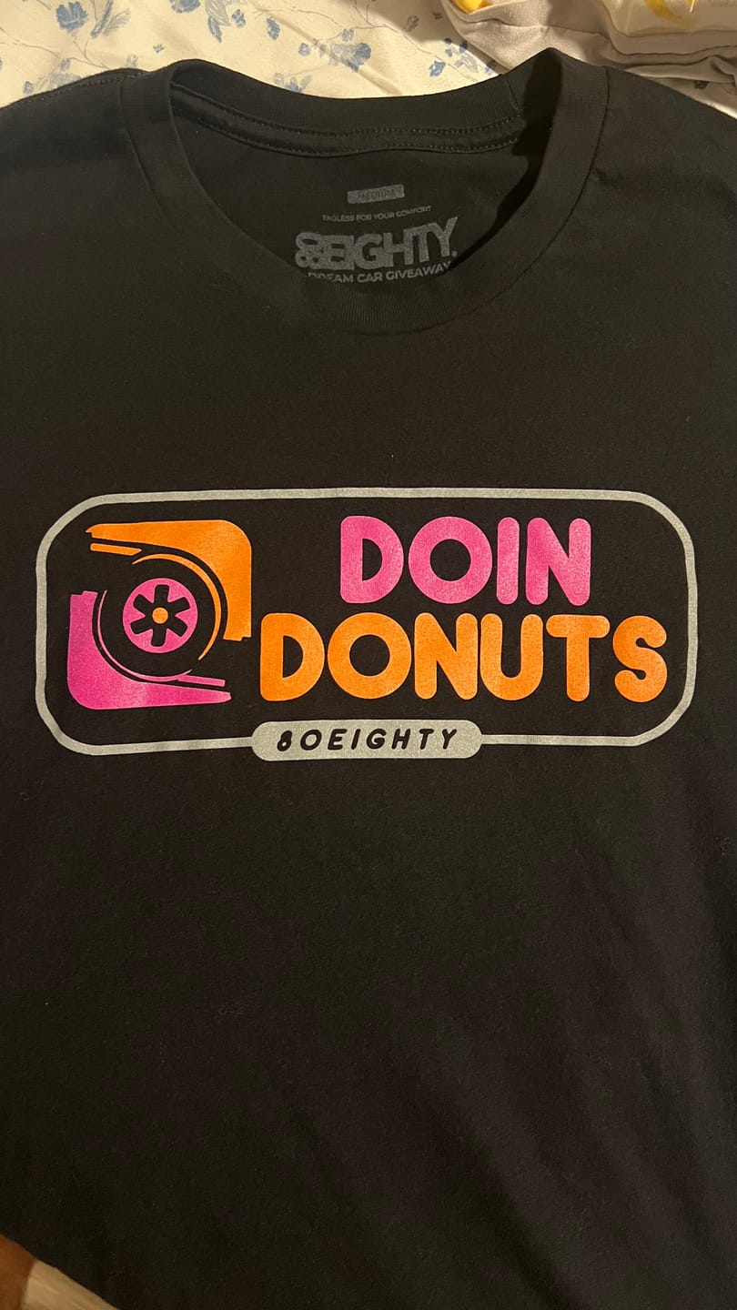 Customer photo review of 80Eighty® Doing Donuts Shirt