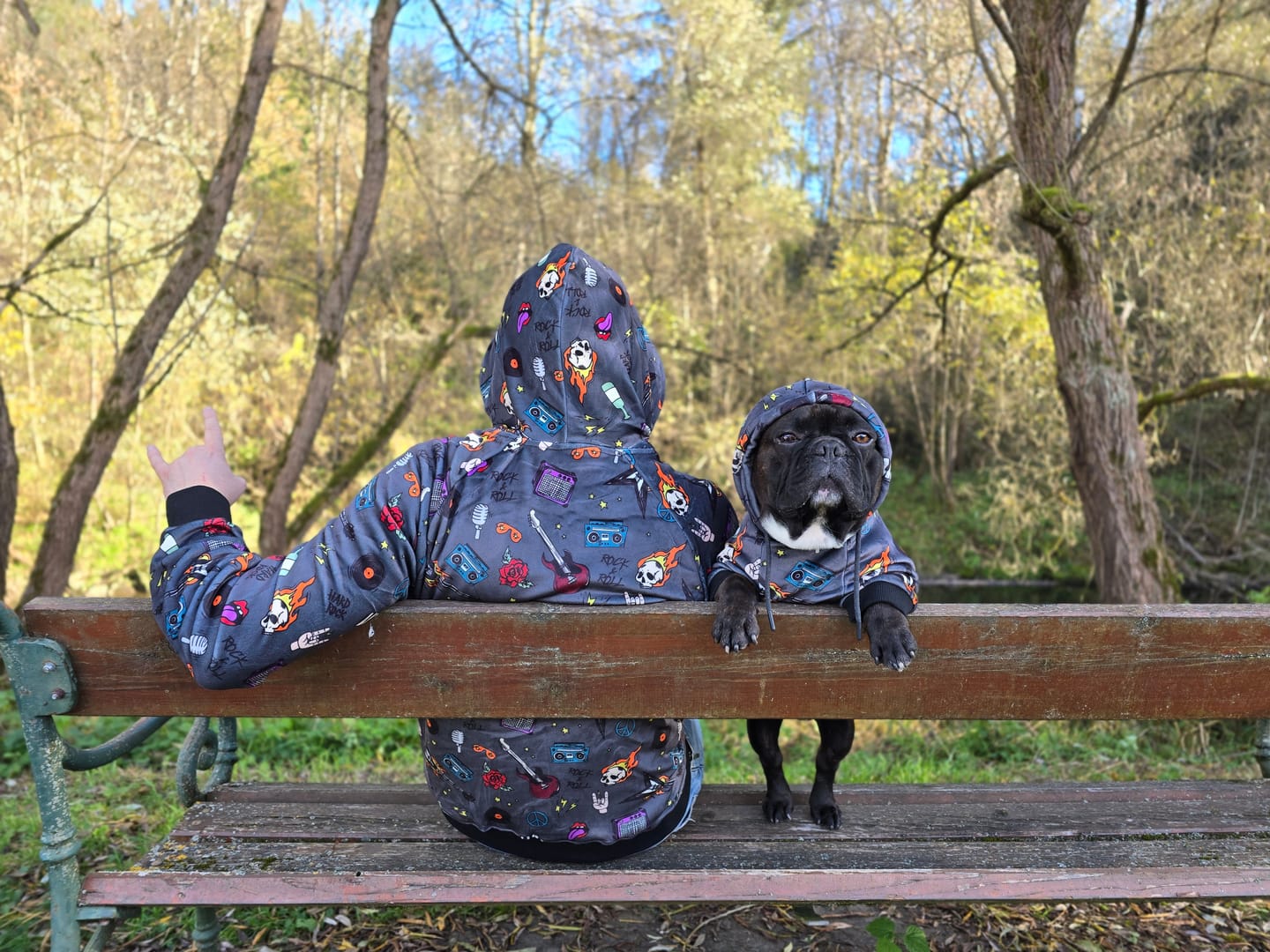Customer photo review of Rock and Roll Human Hoodie