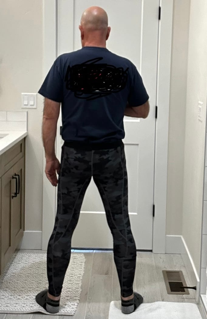 Customer photo review of Nylon 28in Leggings Leggings No Fly 2pk Camo/Gray