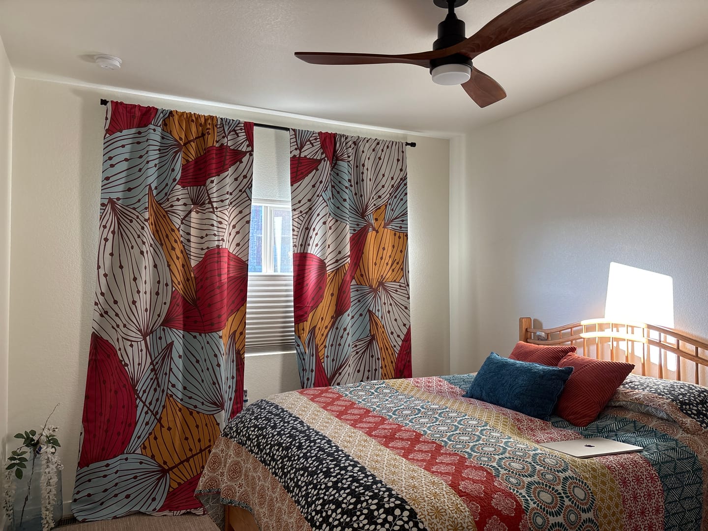 Customer photo review of Abstract Decorative Leaves Mid Century Modern Blackout Window Curtain ALYSSUM
