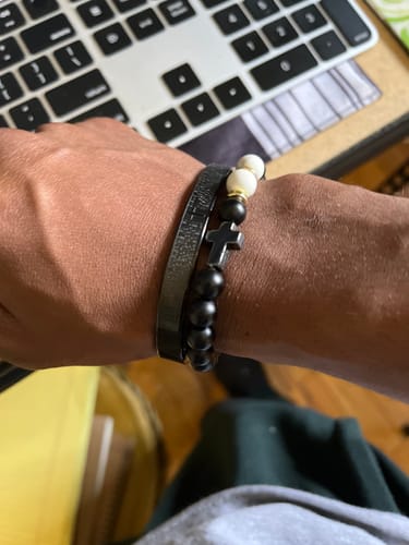 Customer photo review of Christianartworkshop Multicolor Lord's Prayer Bracelets with Cross: Strength in Every Verse