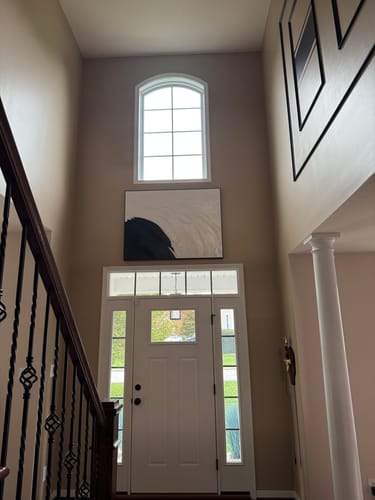 Customer photo review of White and Black Minimalist Textured Canvas #MT052