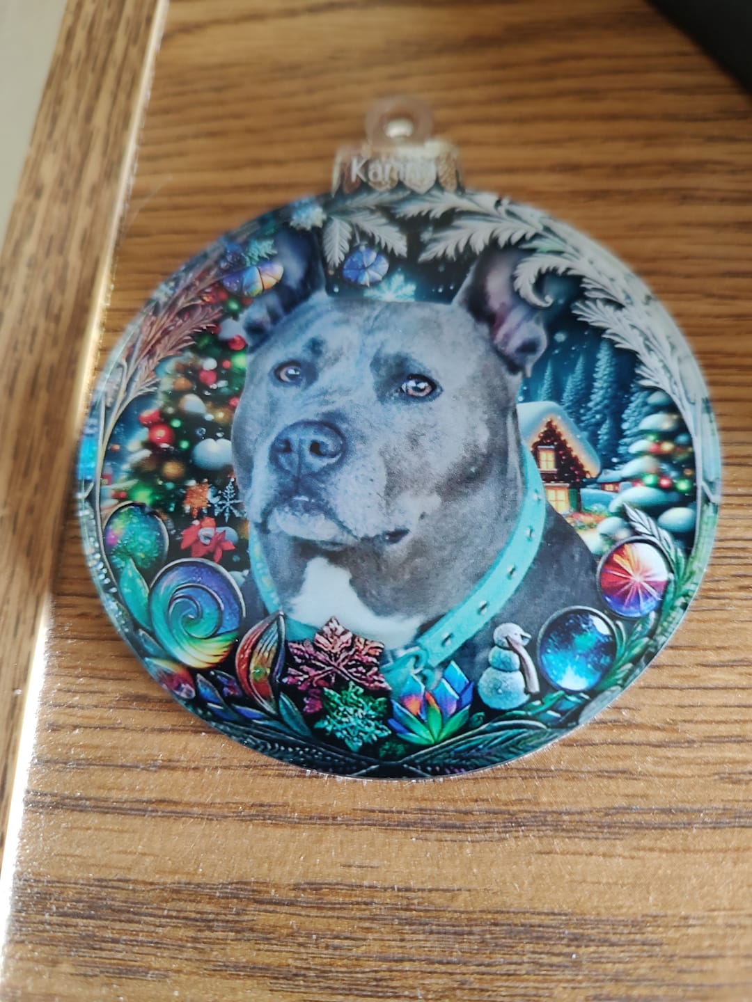 Customer photo review of Custom Photo Pets Make Our Lives Whole - Dog & Cat Personalized Ornament