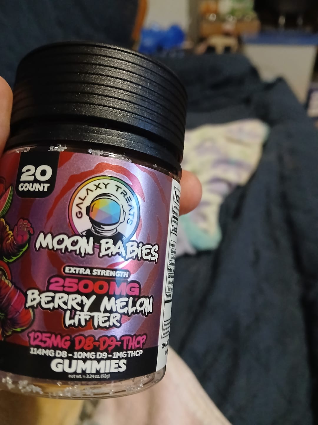 Customer photo review of Berry Melon Lifter D8 D9 THCP Extra Strength Gummies