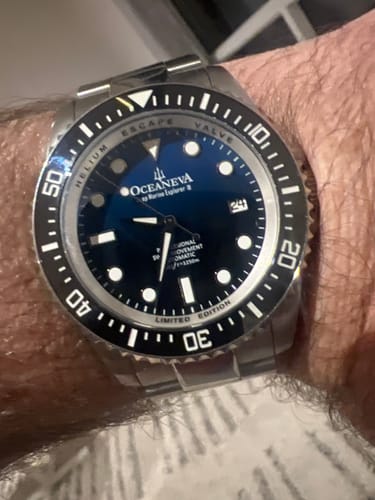 Customer photo review of Oceaneva Men's Deep Marine Explorer II1250M Pro Diver Watch Blue Black Watch Black Bezel