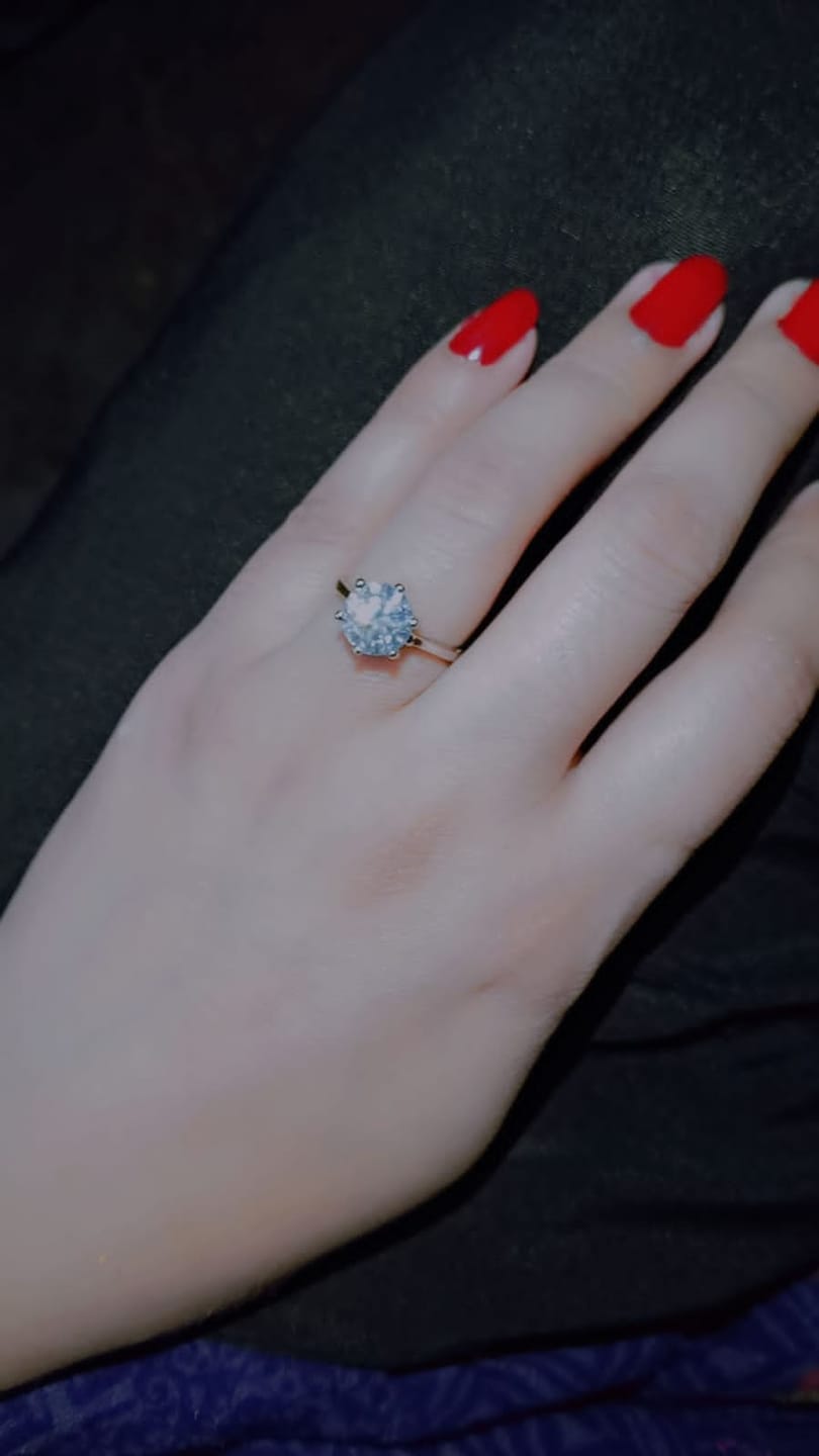 Customer photo review of THE SPARKLE OF MOISSANITE RING