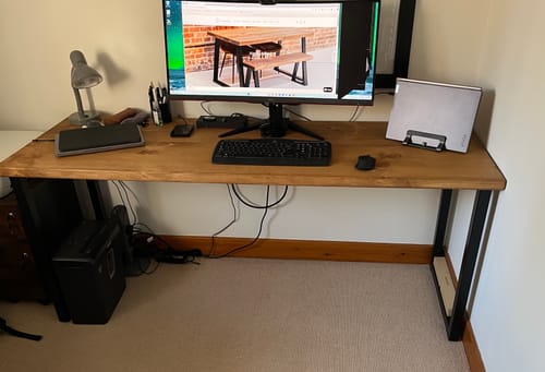 Customer photo review of Rustic Industrial Desk