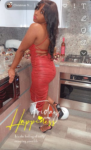 Customer photo review of Bravela Ruched Midi Dress