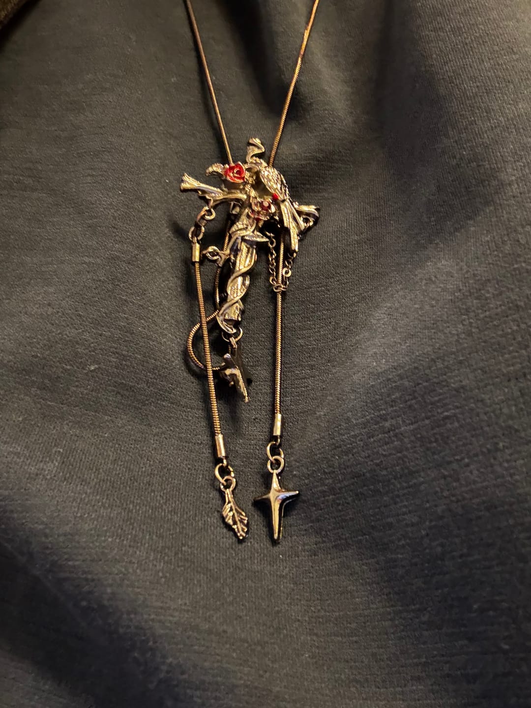 Customer photo review of Crowshade Necklace