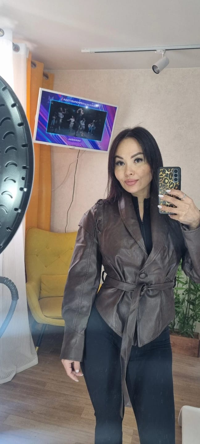 Customer photo review of Zyra Biker Leather Jacket