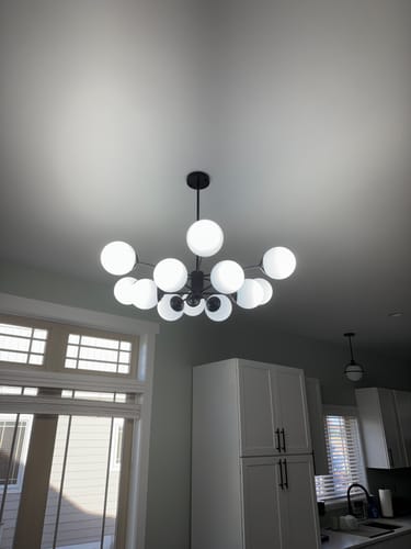 Customer photo review of Modern Black Opal Glass Globe Sputnik Chandelier