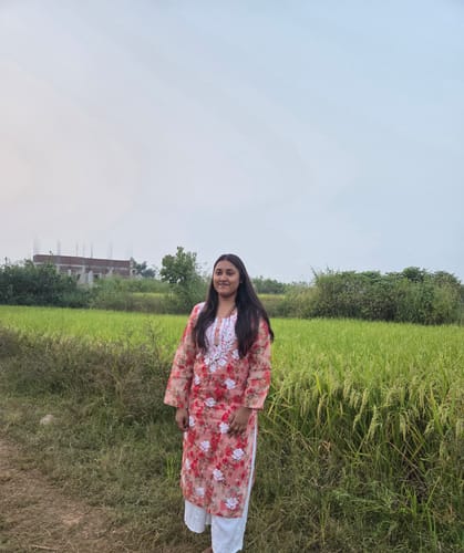 Customer photo review of Gul Red Kota Floral Long kurta