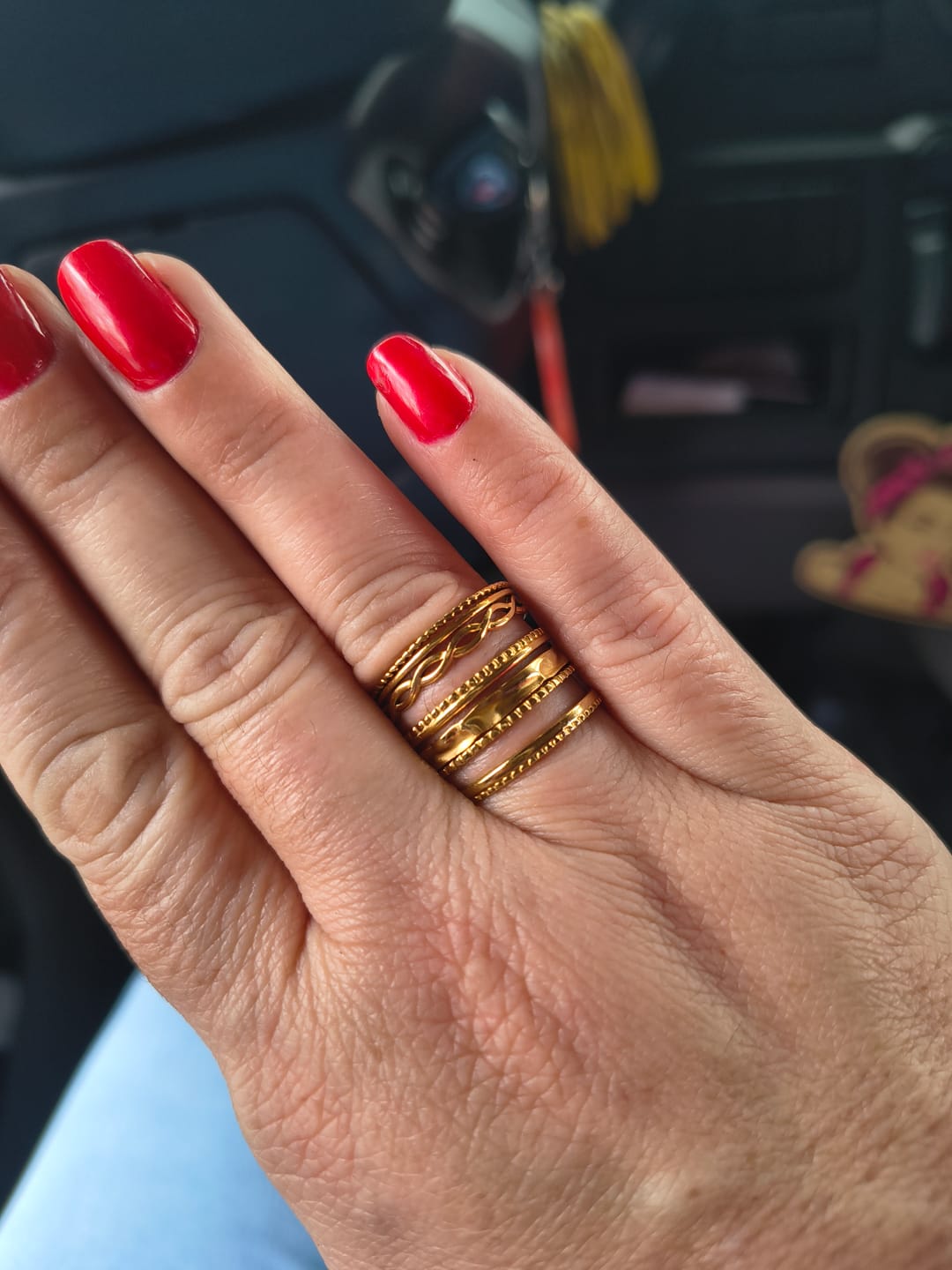 Customer photo review of Anel Royale Ajustável Banhado em Ouro 18k