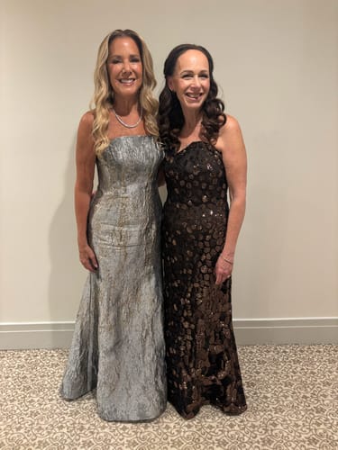 Customer photo review of Off The Shoulder Ruched Satin Fit and Flare Gown