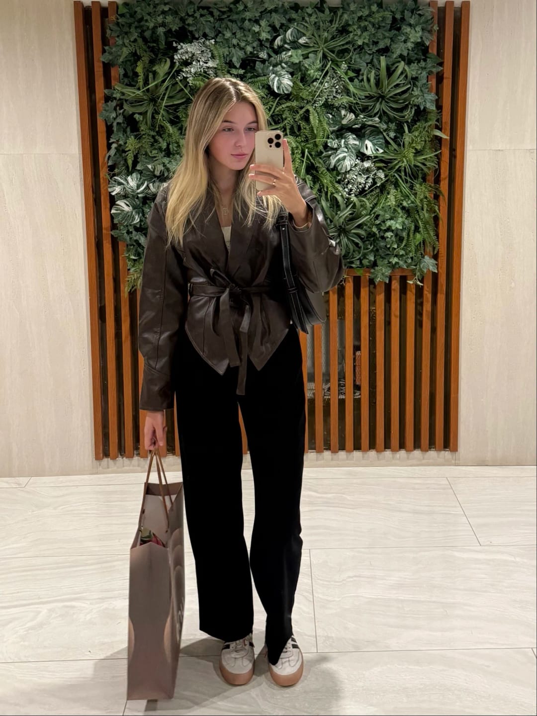 Customer photo review of Zyra Biker Leather Jacket