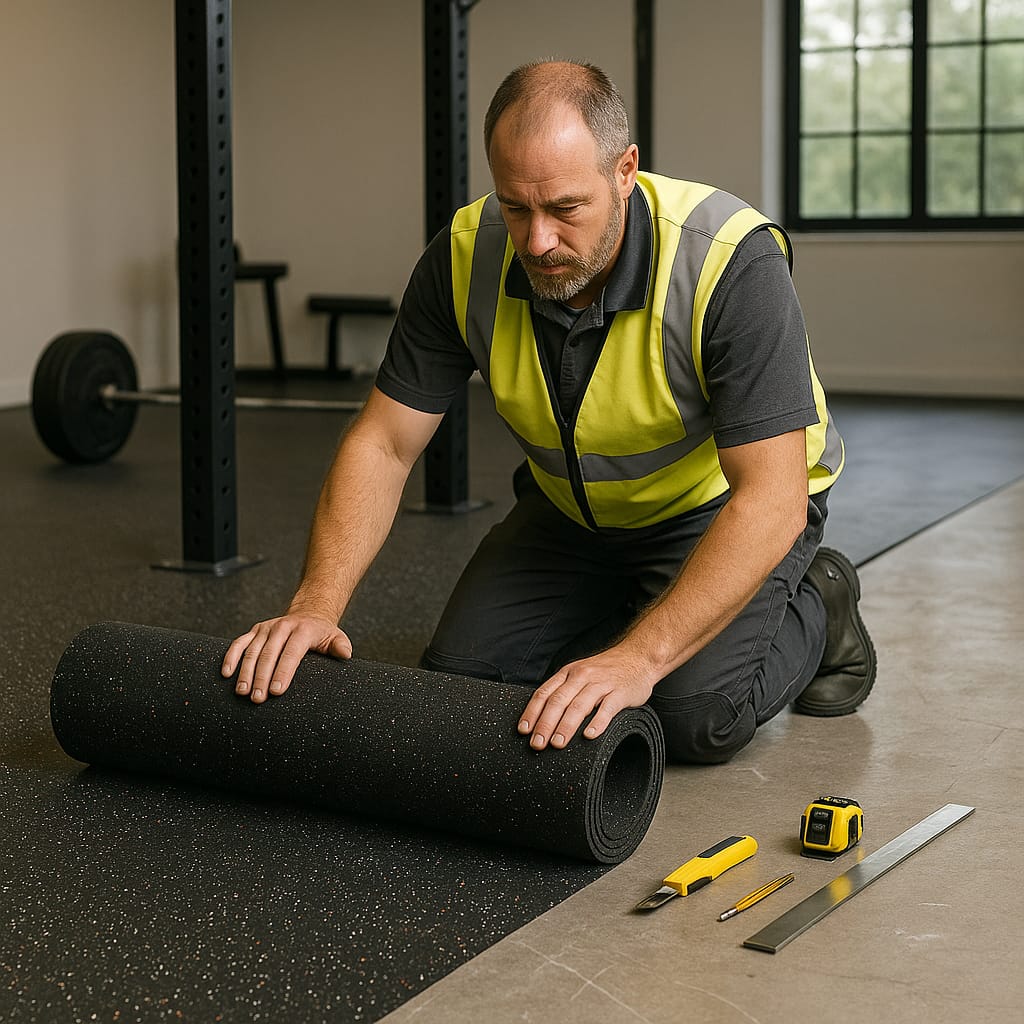 Customer photo review of Custom-Cut Gym Rubber Matting Rolls – Premium Non-Slip, Shock-Absorbing Flooring for Professional Training Spaces (Sold Per Metre)
