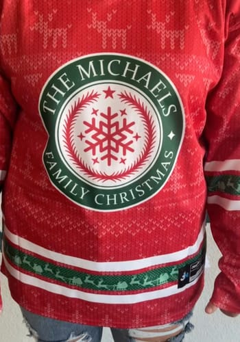 Customer photo review of Family Christmas Custom Hockey Jersey